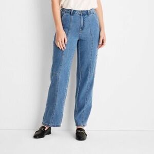 Future Collective Reese Blutstein Cargo Wide Leg High Rise Jeans